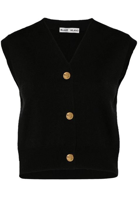 Black knitted vest BLAZÉ MILANO - women BLAZÉ MILANO | Sweaters | MGK01SEB0003